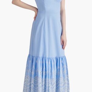 Steve Madden Light Blue Maxi Dress with White Embroidery